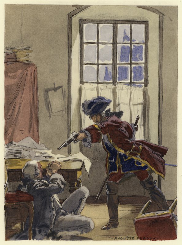 Kuvitus Casanovan muistelmiin (värilitografia) tekijältä Jules Marie Auguste Leroux