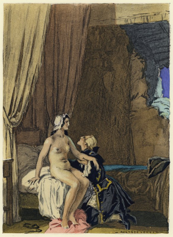 Kuvitus Casanovan muistelmiin (värilitografia) tekijältä Jules Marie Auguste Leroux
