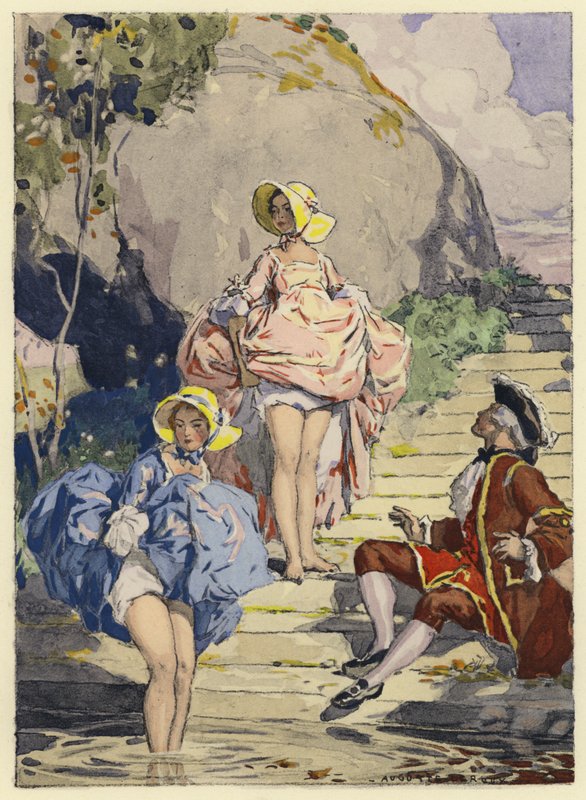 Kuvitus Casanovan muistelmiin (värilitografia) tekijältä Jules Marie Auguste Leroux