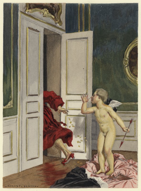 Kuvitus Casanovan muistelmiin (värilitografia) tekijältä Jules Marie Auguste Leroux