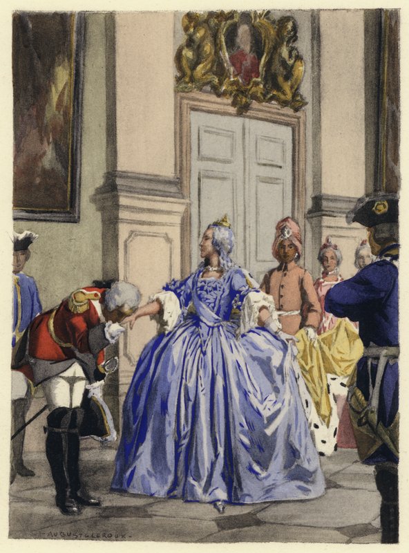 Kuvitus Casanovan muistelmiin (värilitografia) tekijältä Jules Marie Auguste Leroux