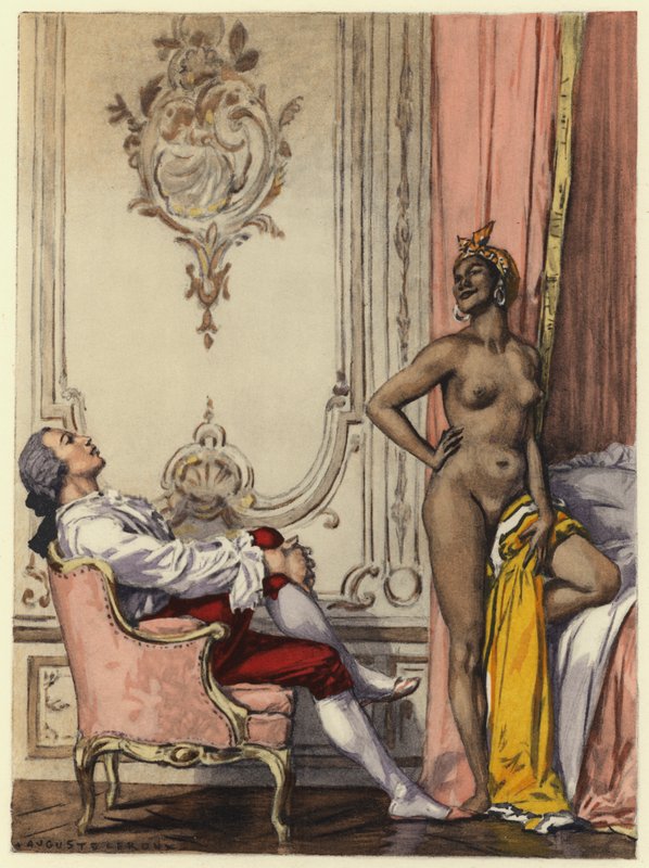 Kuvitus Casanovan muistelmiin (värilitografia) tekijältä Jules Marie Auguste Leroux