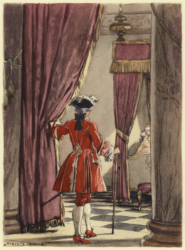 Kuvitus Casanovan muistelmiin (värilitografia) tekijältä Jules Marie Auguste Leroux