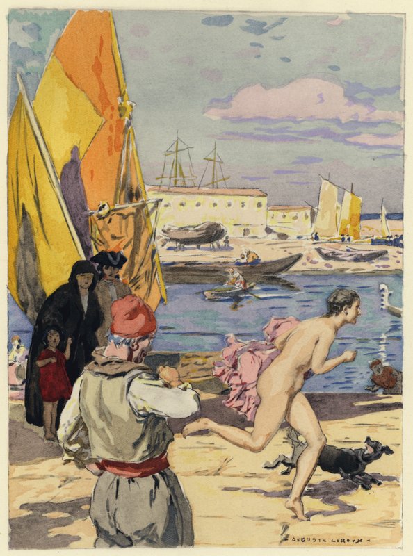 Kuvitus Casanovan muistelmiin (värilitografia) tekijältä Jules Marie Auguste Leroux