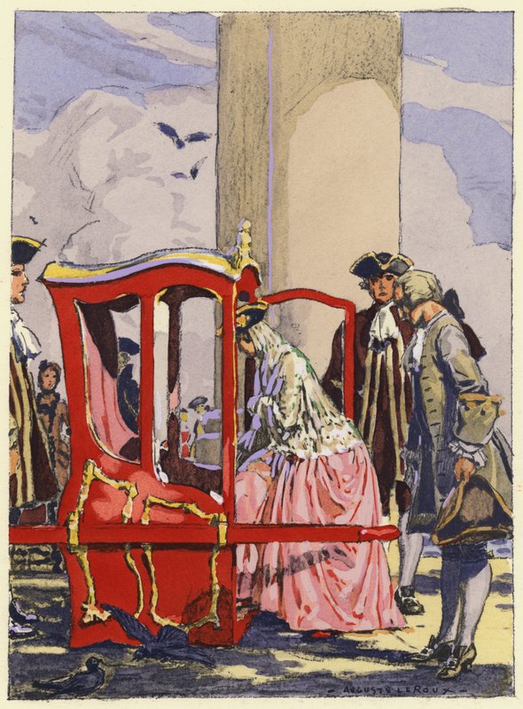Kuvitus Casanovan muistelmiin (värilitografia) tekijältä Jules Marie Auguste Leroux