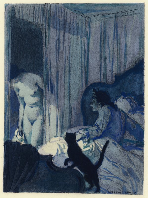 Kuvitus Casanovan muistelmiin (värilitografia) tekijältä Jules Marie Auguste Leroux