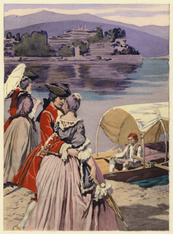 Kuvitus Casanovan muistelmiin (värilitografia) tekijältä Jules Marie Auguste Leroux