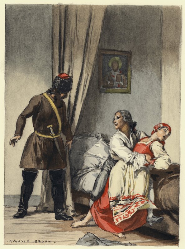 Kuvitus Casanovan muistelmiin (värilitografia) tekijältä Jules Marie Auguste Leroux