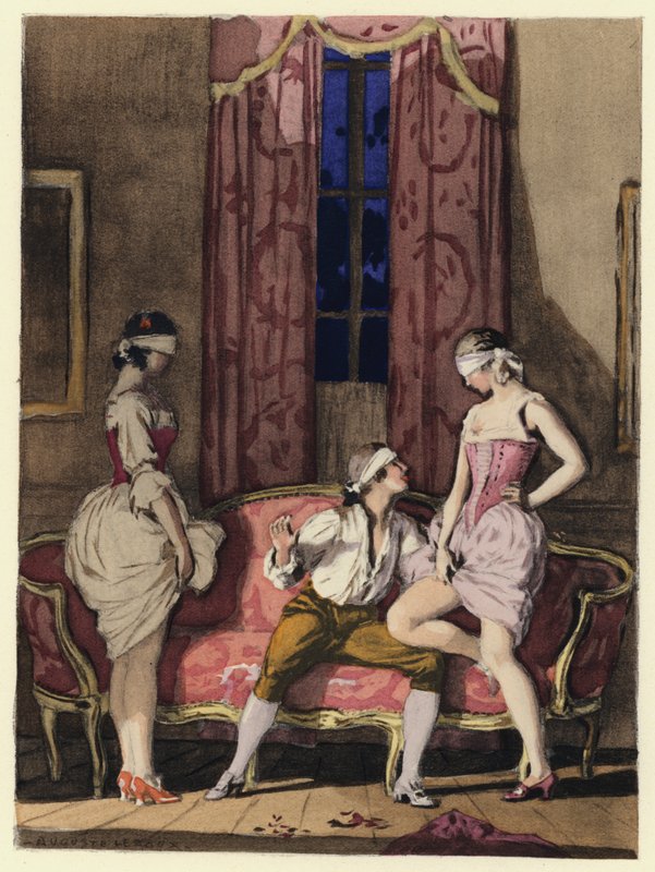 Kuvitus Casanovan muistelmiin (värilitografia) tekijältä Jules Marie Auguste Leroux