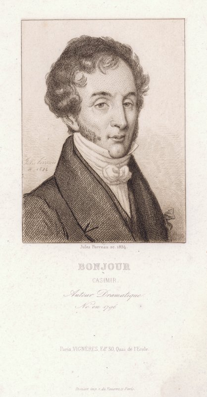Casimir Bonjour, ranskalainen näytelmäkirjailija (kaiverrus) tekijältä Jules Porreau