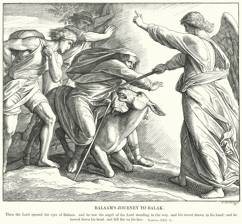 Bileamin matka Balakille (kaiverrus) tekijältä Julius (after) Schnorr von Carolsfeld