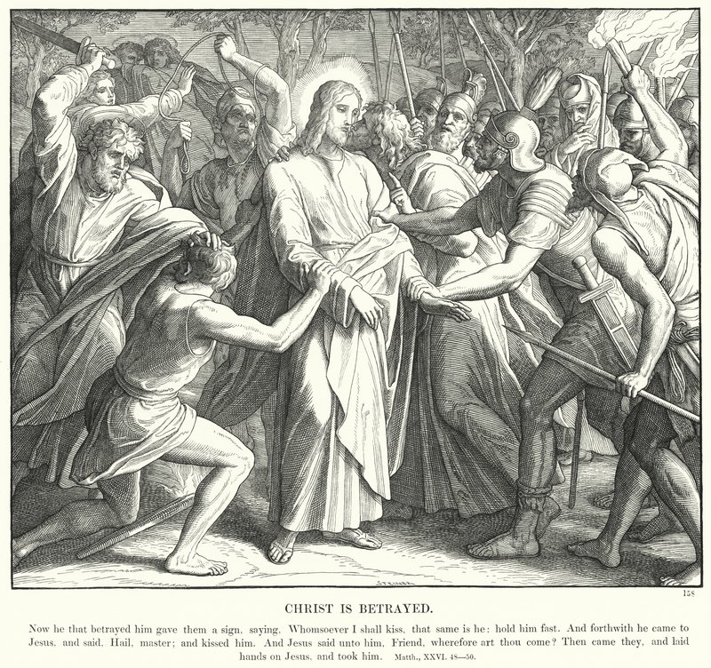 Kristus on petetty (kaiverrus) tekijältä Julius (after) Schnorr von Carolsfeld