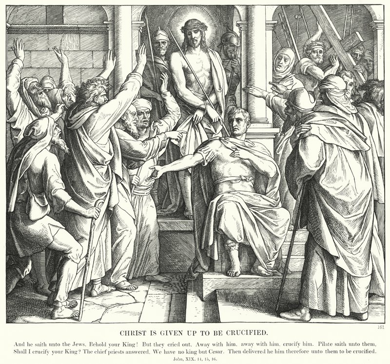 Kristus on annettu ristiinnaulittavaksi (kaiverrus) tekijältä Julius (after) Schnorr von Carolsfeld