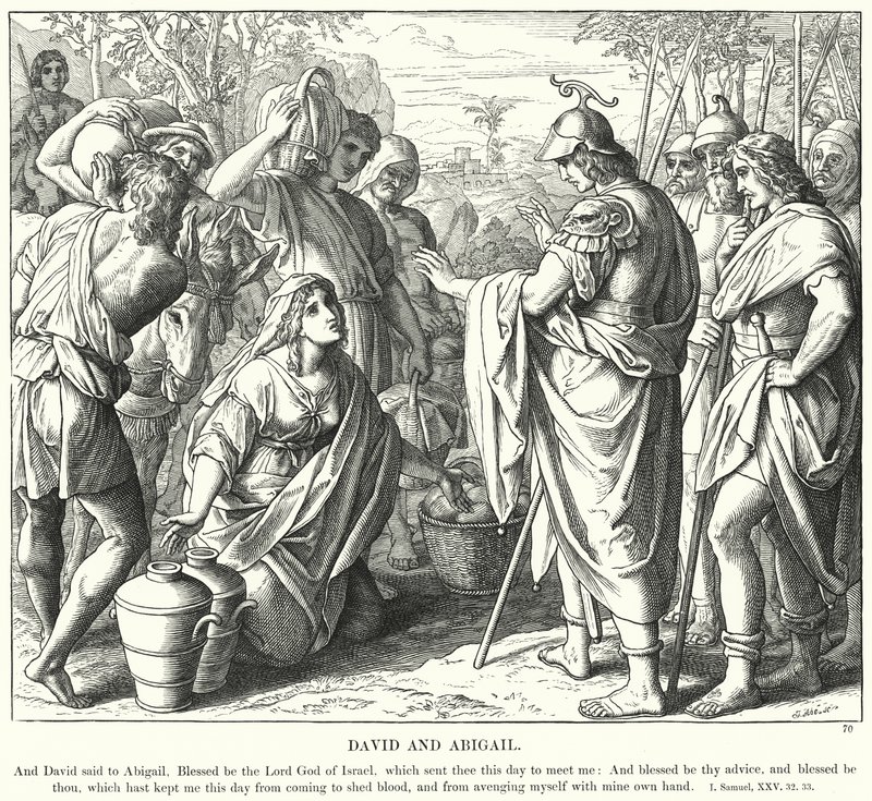 David ja Abigail (kaiverrus) tekijältä Julius (after) Schnorr von Carolsfeld