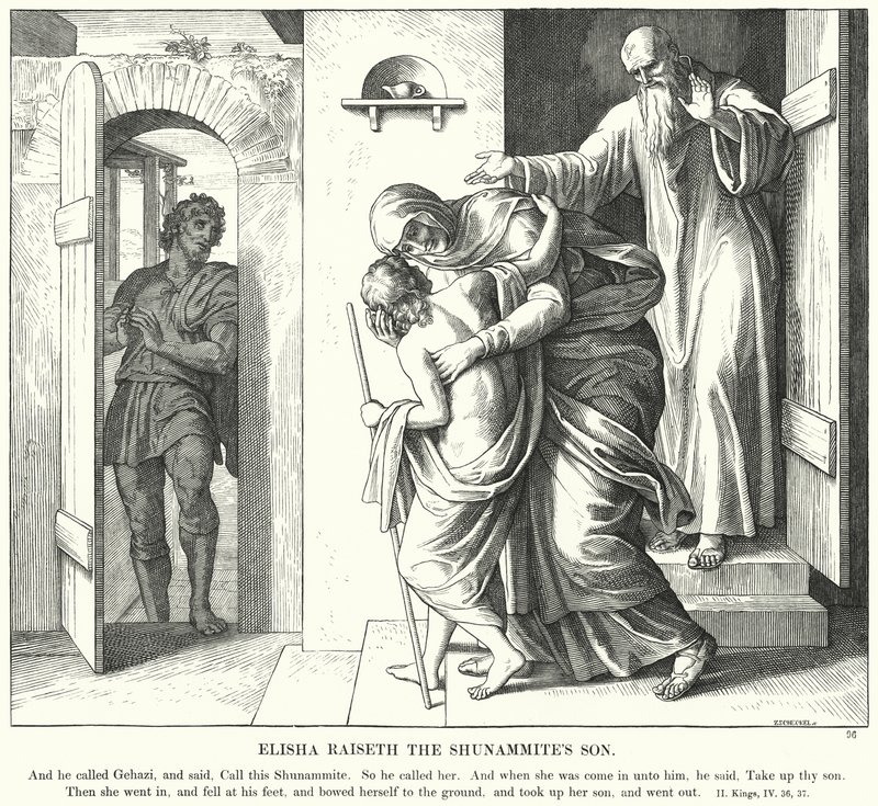 Elisa Raiseth Sunemilaisen poika (kaiverrus) tekijältä Julius (after) Schnorr von Carolsfeld