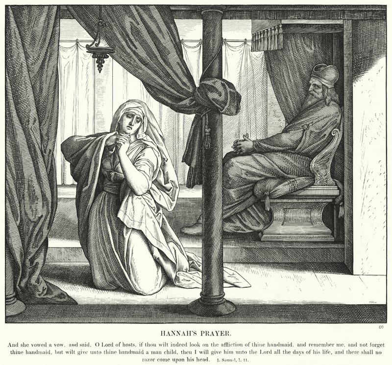 Hannan rukous (kaiverrus) tekijältä Julius (after) Schnorr von Carolsfeld