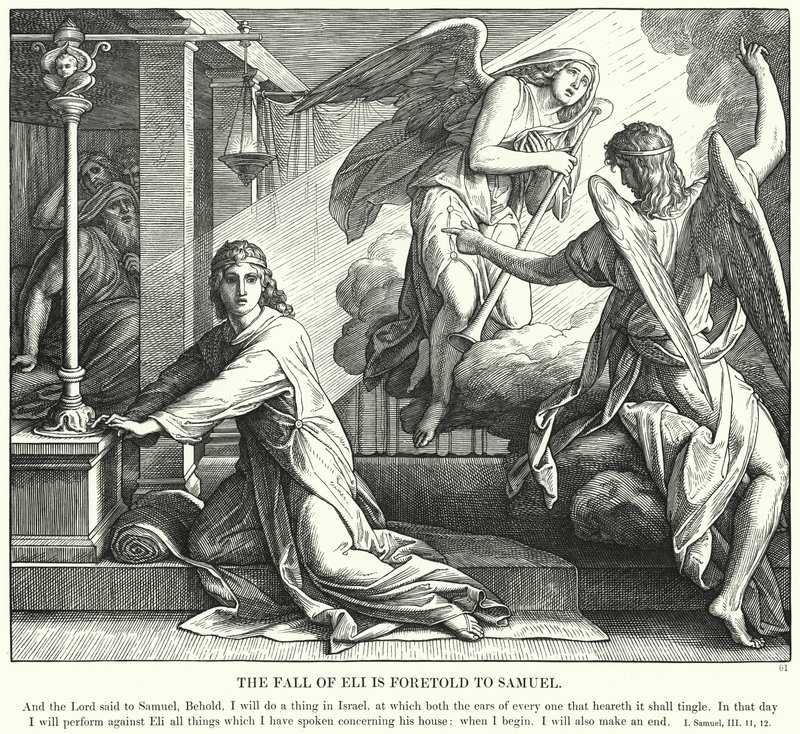 Eelin lankeemus on ennustettu Samuelille (kaiverrus) tekijältä Julius (after) Schnorr von Carolsfeld