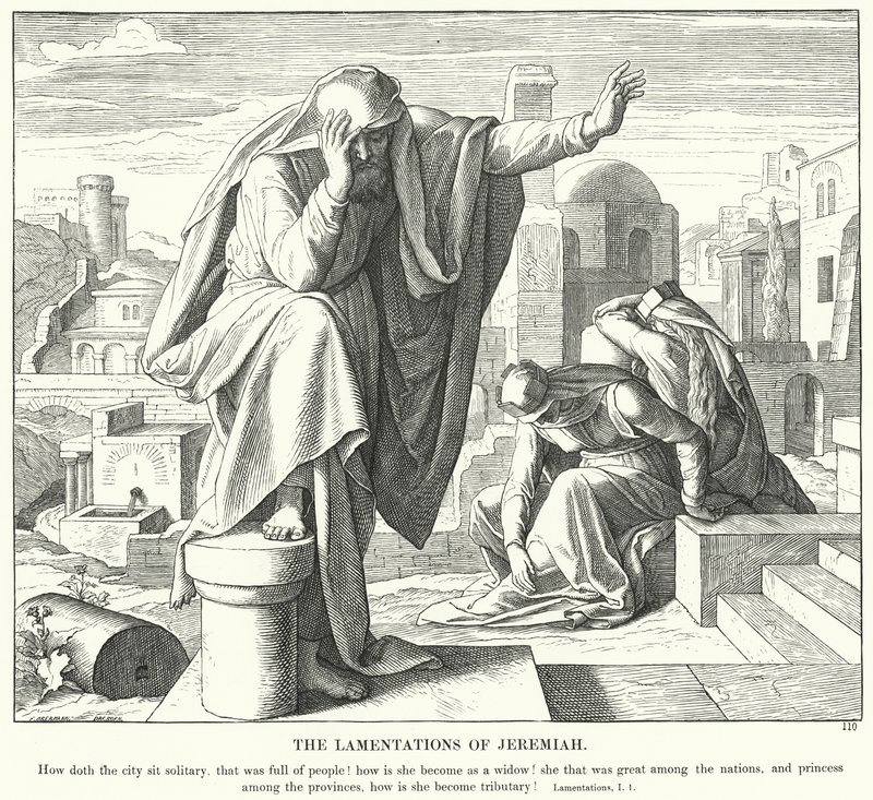 Jeremian valituslaulut (kaiverrus) tekijältä Julius (after) Schnorr von Carolsfeld