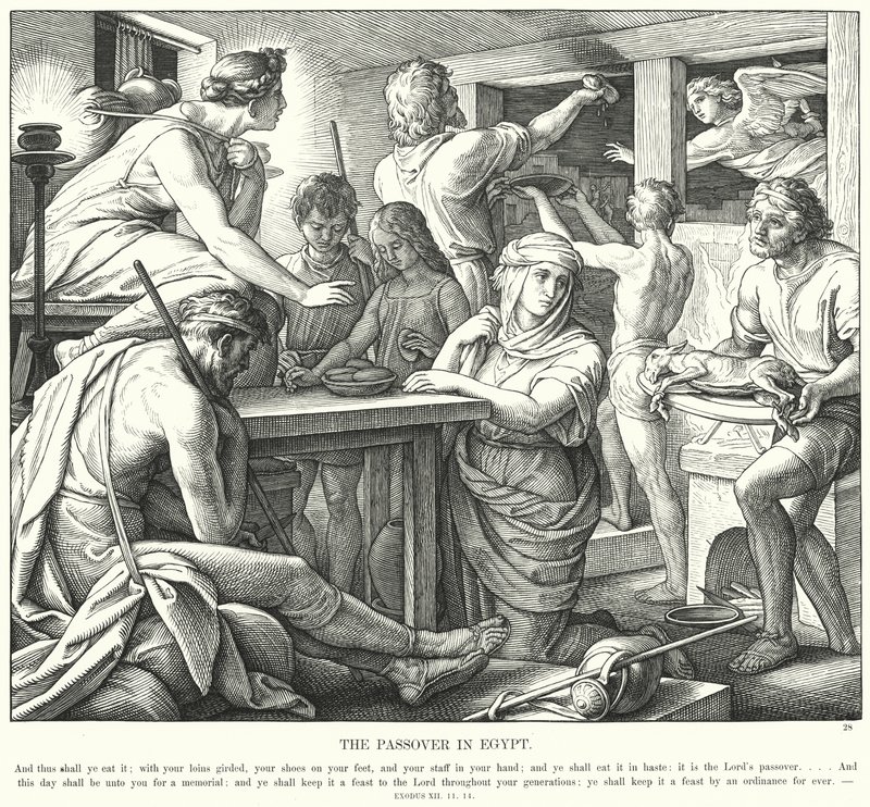 Pääsiäinen Egyptissä (kaiverrus) tekijältä Julius (after) Schnorr von Carolsfeld