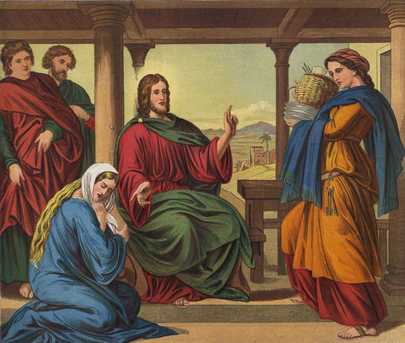 Jeesus Martan talossa tekijältä Julius Schnorr von Carolsfeld