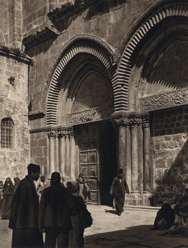 Jerusalem, Pyhän haudan kirkko, portaali (m/v kuva) tekijältä Karl Grober