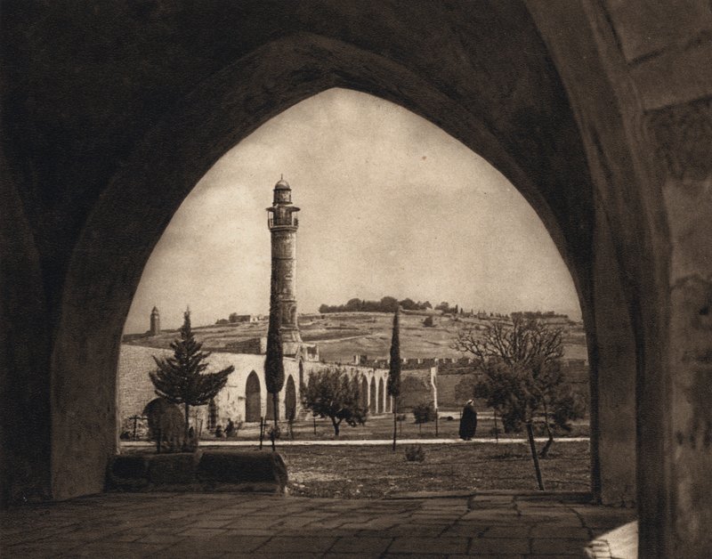 Jerusalem, Näkymä Öljymäelle temppelin paikalta (m/v kuva) tekijältä Karl Grober