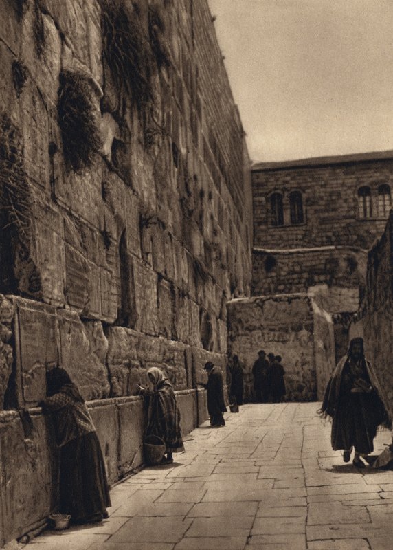 Jerusalem, juutalaisten itkupaikka (m/w kuva) tekijältä Karl Grober