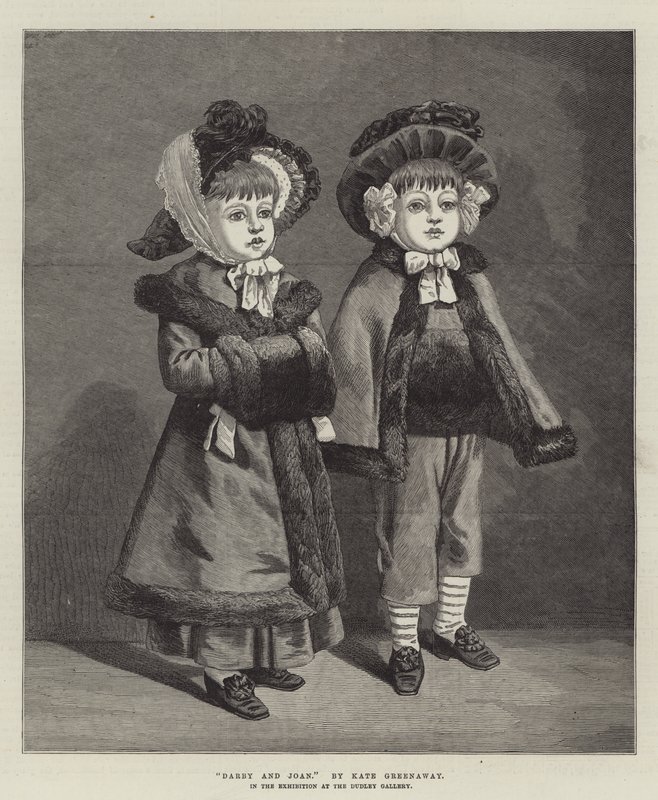 Darby ja Joan Dudley Galleryn näyttelyssä tekijältä Kate Greenaway