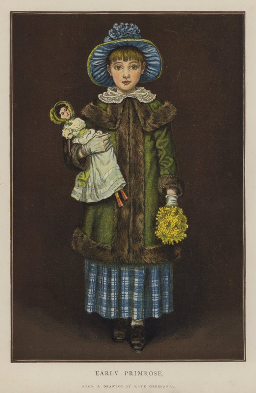 Early Primrose (väri litho) tekijältä Kate (after) Greenaway