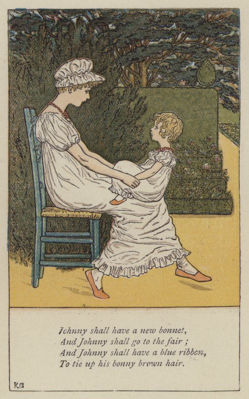 Johnnylla on uusi konepelti (väri litho) tekijältä Kate (after) Greenaway