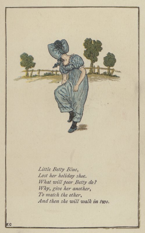 Little Betty Blue (väri litho) tekijältä Kate (after) Greenaway
