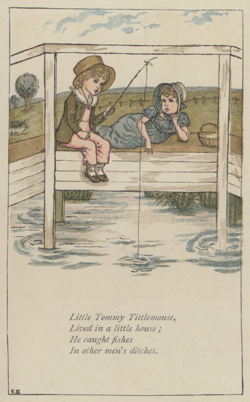 Little Tommy Tittlemouse (väri litho) tekijältä Kate (after) Greenaway