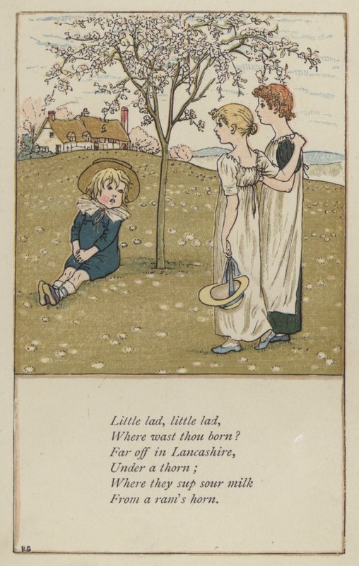 Pieni poika, pieni poika (väri litho) tekijältä Kate (after) Greenaway