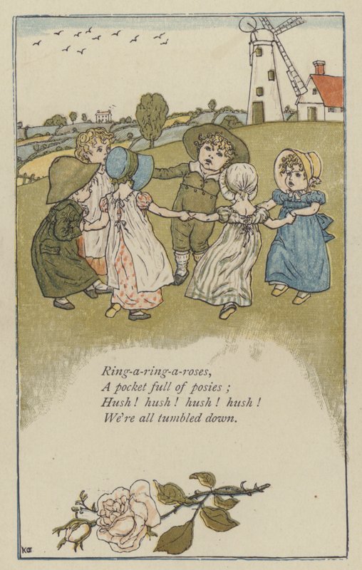 Ring-a-ring-a-Rose (väri litho) tekijältä Kate (after) Greenaway