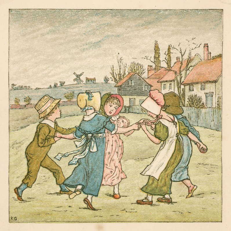 Sormus A Ring ORose (väri litho) tekijältä Kate (after) Greenaway