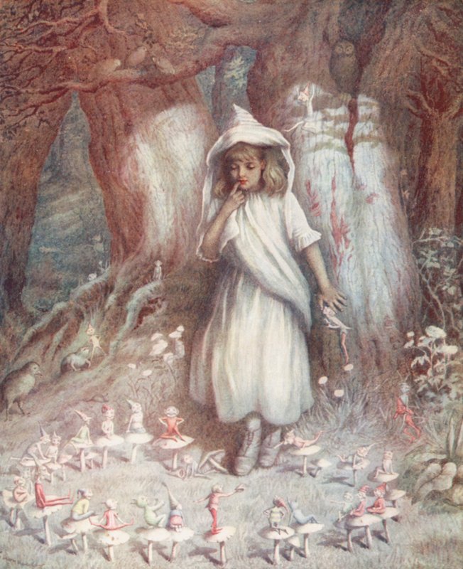 Tonttusormus (värilitografia) tekijältä Kate (after) Greenaway