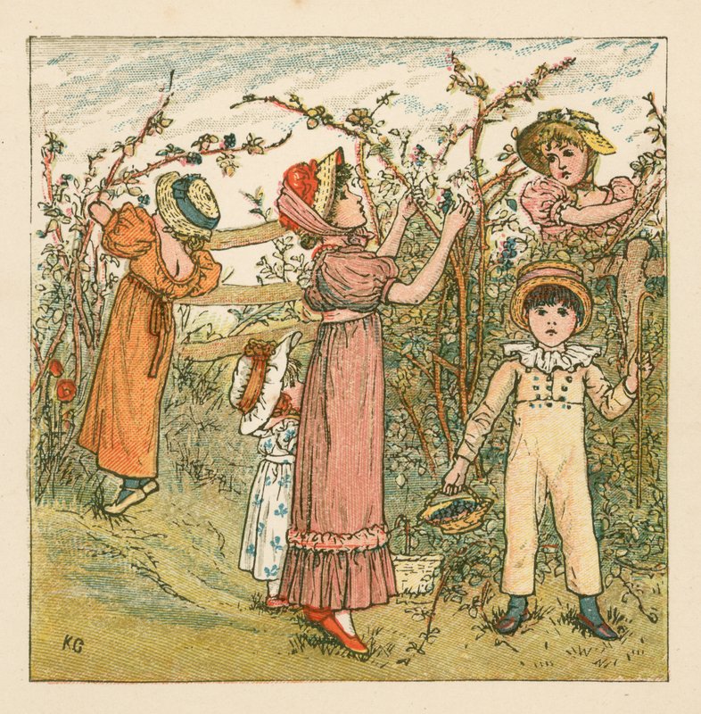 Karhunvatukkaa poimimassa tekijältä Kate Greenaway
