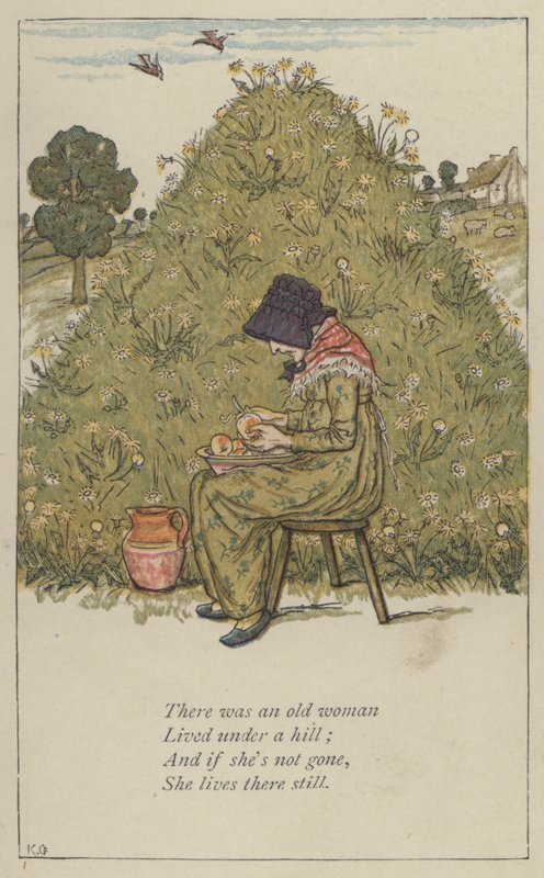 Siellä oli vanha nainen tekijältä Kate Greenaway