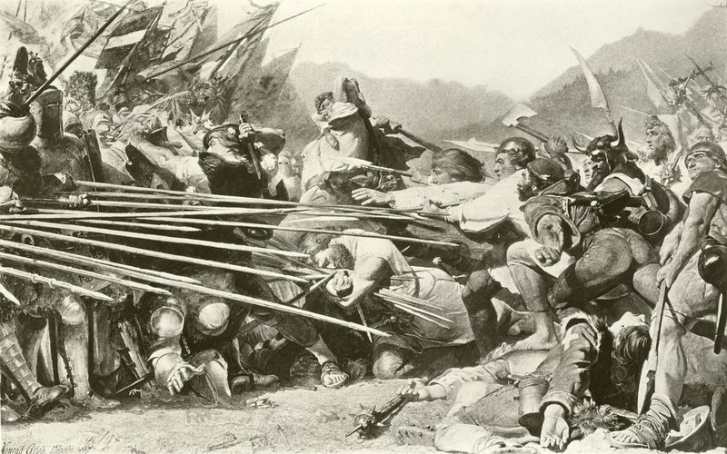 Arnold Winkelried Sempachissa (kaiverrus) tekijältä Konrad Grob
