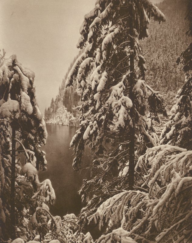 Königssee lähellä Berchtesgadenia; Koenigssee lähellä Berchtesgadenia (m/w kuva) tekijältä Kurt Hielscher