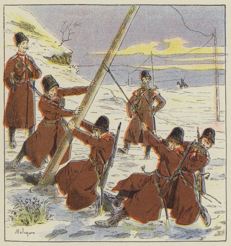 Kasakat tuhosivat lennätinlinjan tekijältä L. Malespine