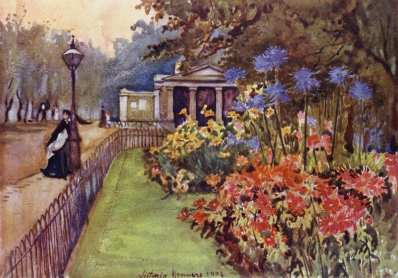 Autumn Beds, Hyde Park (litografia de color) finlandès tekijältä Lady Victoria Marjorie Harriet Manners