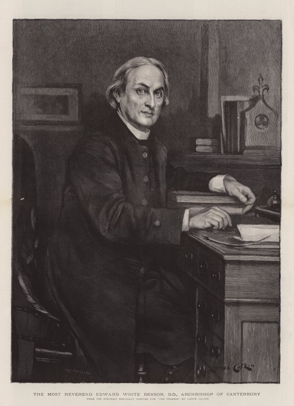 Kunnianarvoisin Edward White Benson, DD, Canterburyn arkkipiispa (kaiverrus) tekijältä Lance Calkin
