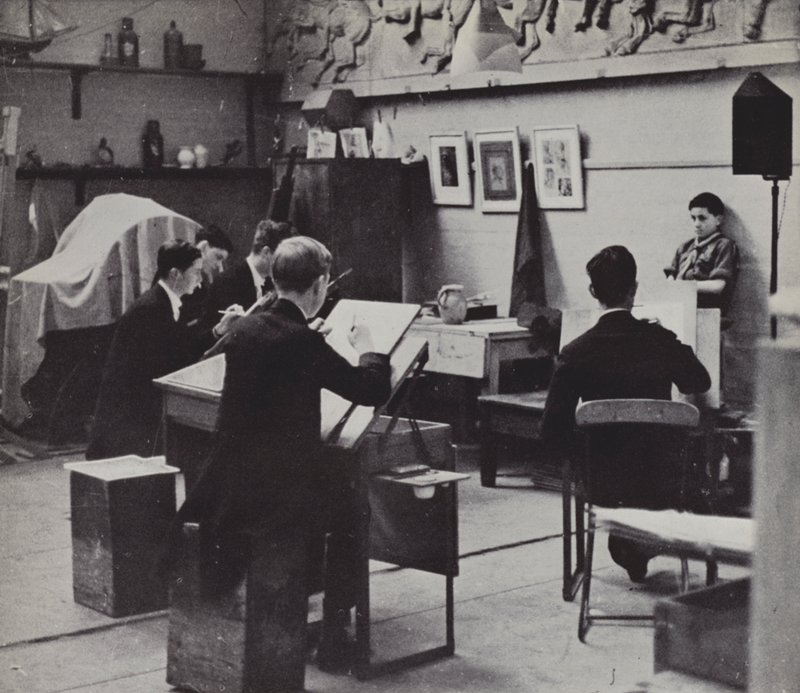 Piirustuskoulu, Eton (m/w kuva) tekijältä Laszlo Moholy Nagy