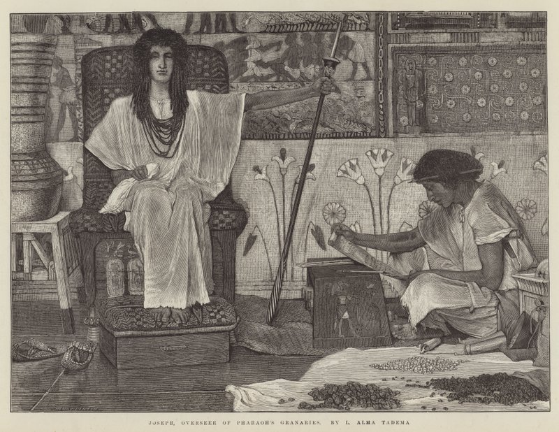 Joosef, faraon viljavarastojen valvoja tekijältä Lawrence Alma Tadema