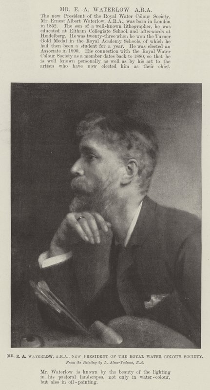 Herra E A Waterlow, ARA, Royal Water Colour Societyn uusi presidentti tekijältä Lawrence Alma Tadema