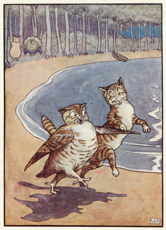 Pöllö ja pillu-kissa tekijältä Leonard Leslie Brooke