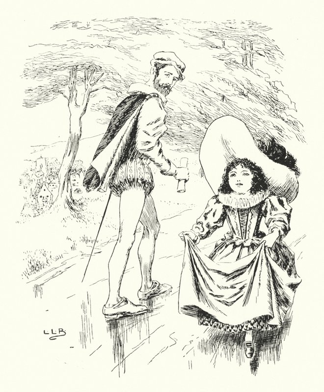 Kun menin ylös Pippin-mäkeen, Pippi-mäki oli likainen (kaiverrus) tekijältä Leonard Leslie Brooke