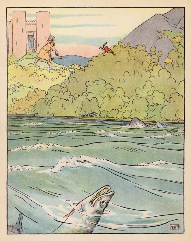Kuvitus Tom Thumb -lehteä varten (värilitografia) tekijältä Leonard Leslie Brooke