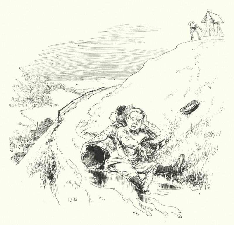 Jack ja Jill menivät ylös mäkeä (kaiverrus) tekijältä Leonard Leslie Brooke